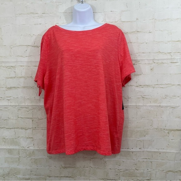 Talbots Orange Slit Tie Short Sleeve Top - Picture 1 of 8